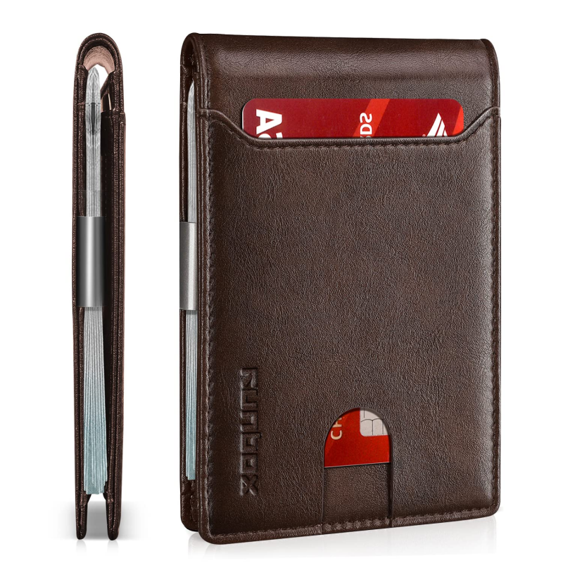 Mens Slim Wallet with Money Clip minimalist wallet amazon